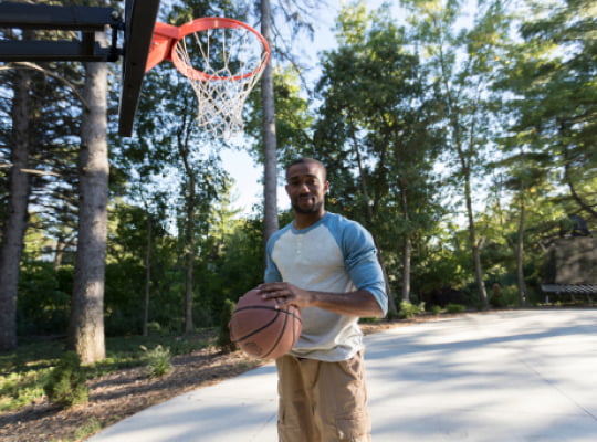 man with basketball